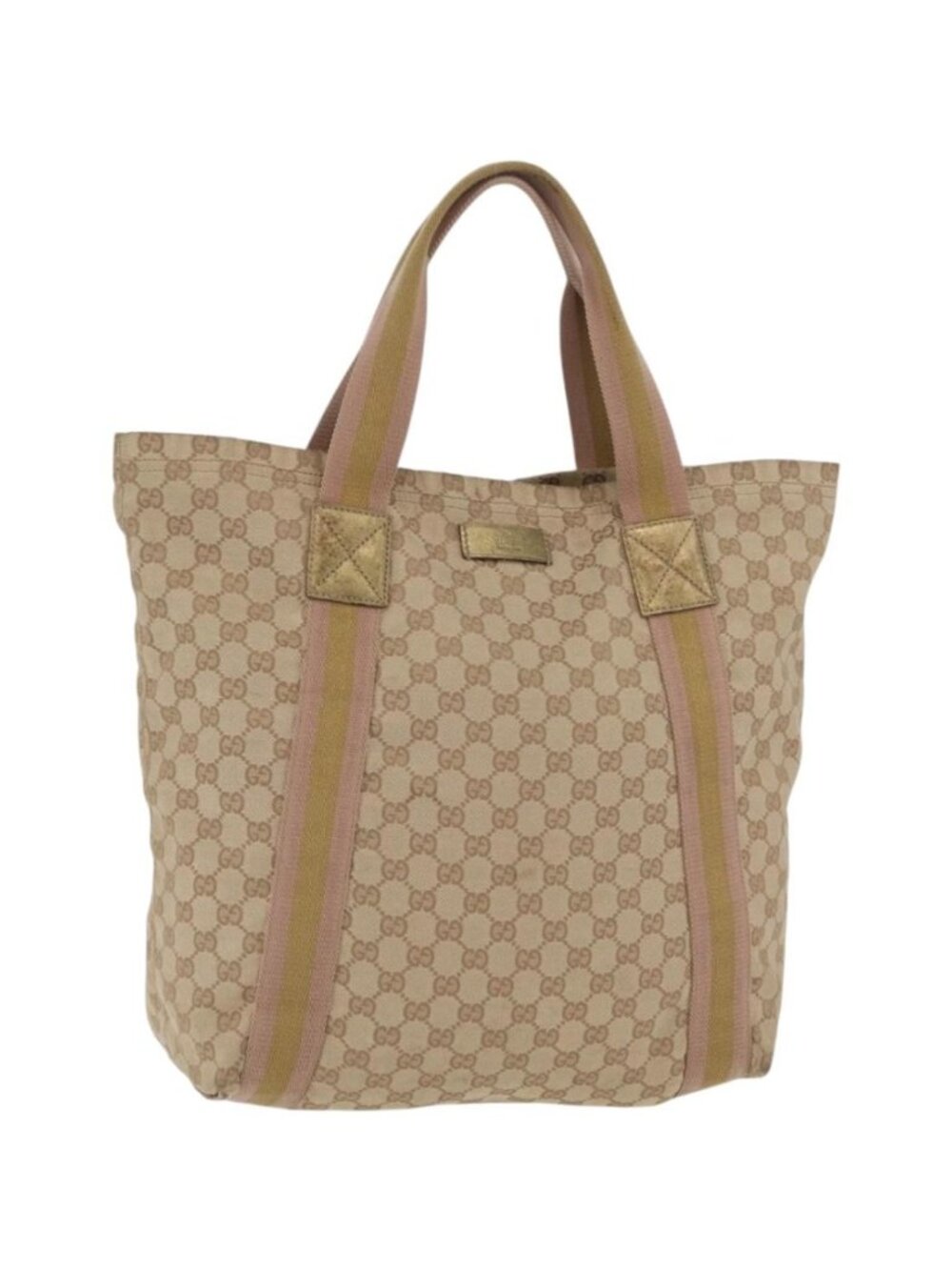 GUCCI GG Canvas Sherry Line Tote Bag Beige 189669